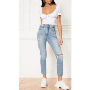 Levi's Premium Skinny High Rise Distressed Button Fly Jean's Size 28